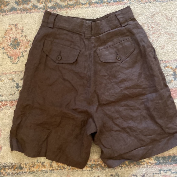Vintage high waisted Linen Safari mom 90s Short - Picture 2 of 2